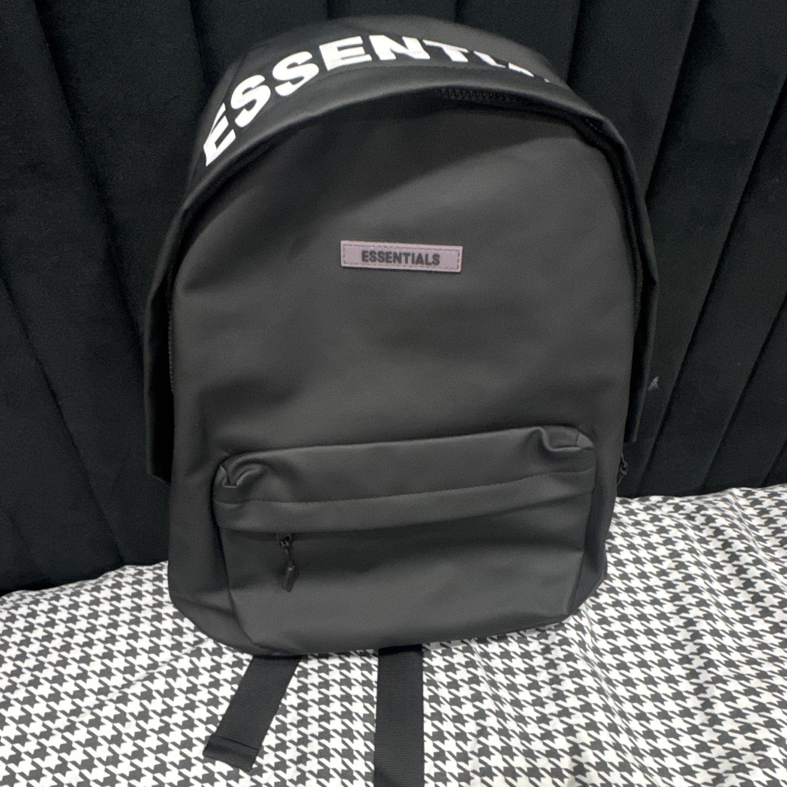 Fear of God Essentials Black Medium Backpack Zip Closure, Outer Pockets