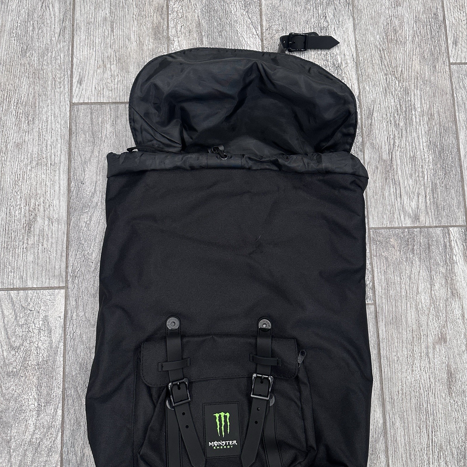 Monster Energy Black Rucksack Heritage Drawstring Buckle Strap Laptop Backpack
