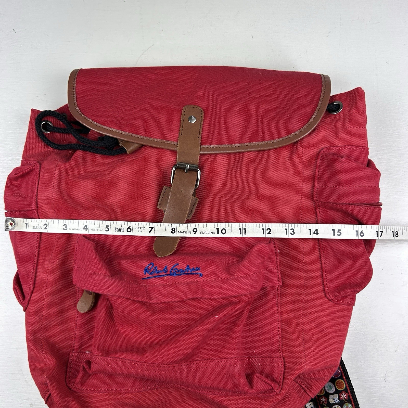 Robert Graham Backpack Red Designer Style Canvas Material