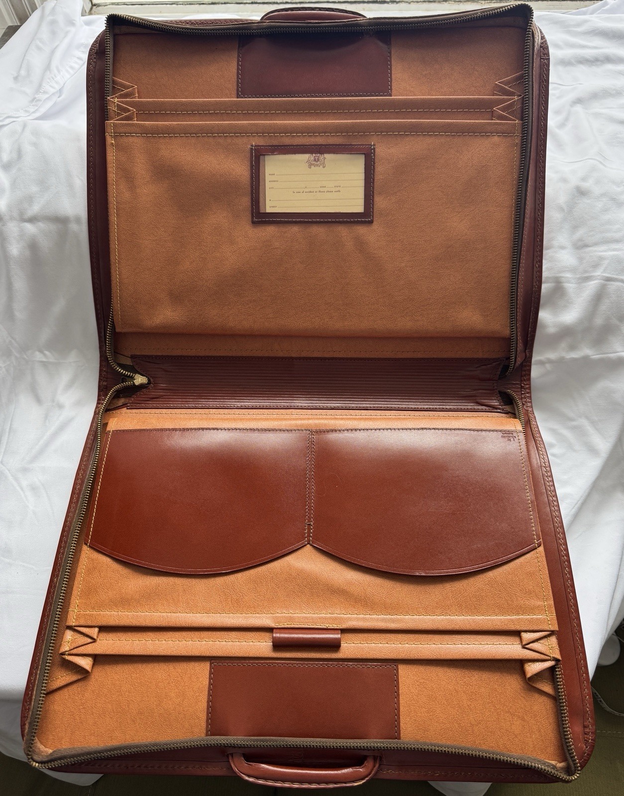 Vintage Leather SCHLESINGER Doctor Attorney Briefcase Attache Bags Mens Tuerkes