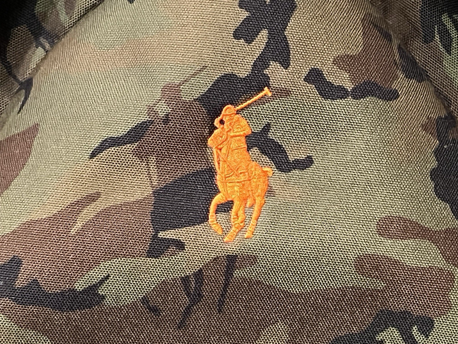 Polo Ralph Lauren Green Black Orange Big Pony Zip Pocket Camo Computer Backpack