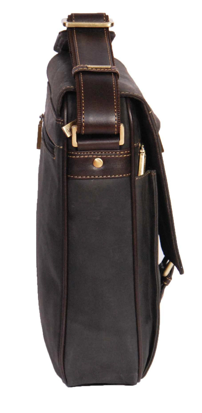 Vintage Real Leather Shoulder Cross Body Organiser Work iPad Tablet Bag Brown