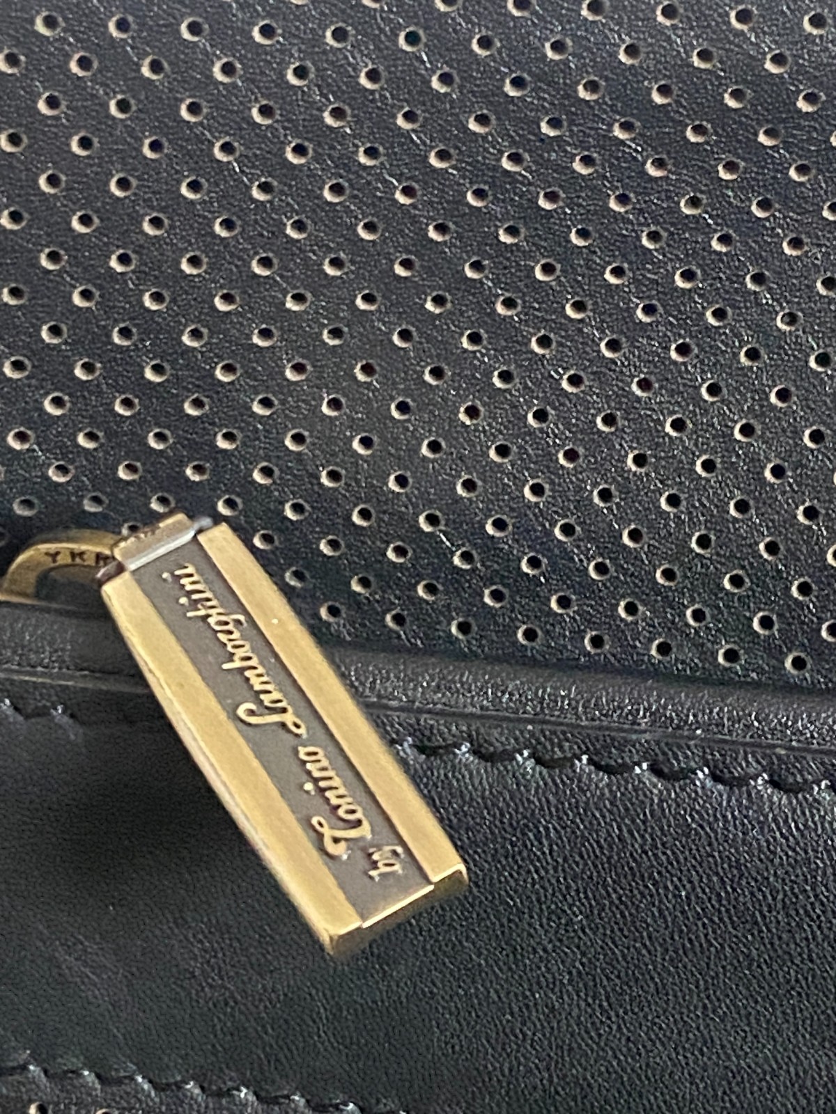 by Tonino Lamborghini Perforated Leather Men’s Crossbody/Shoulder Bag – Black