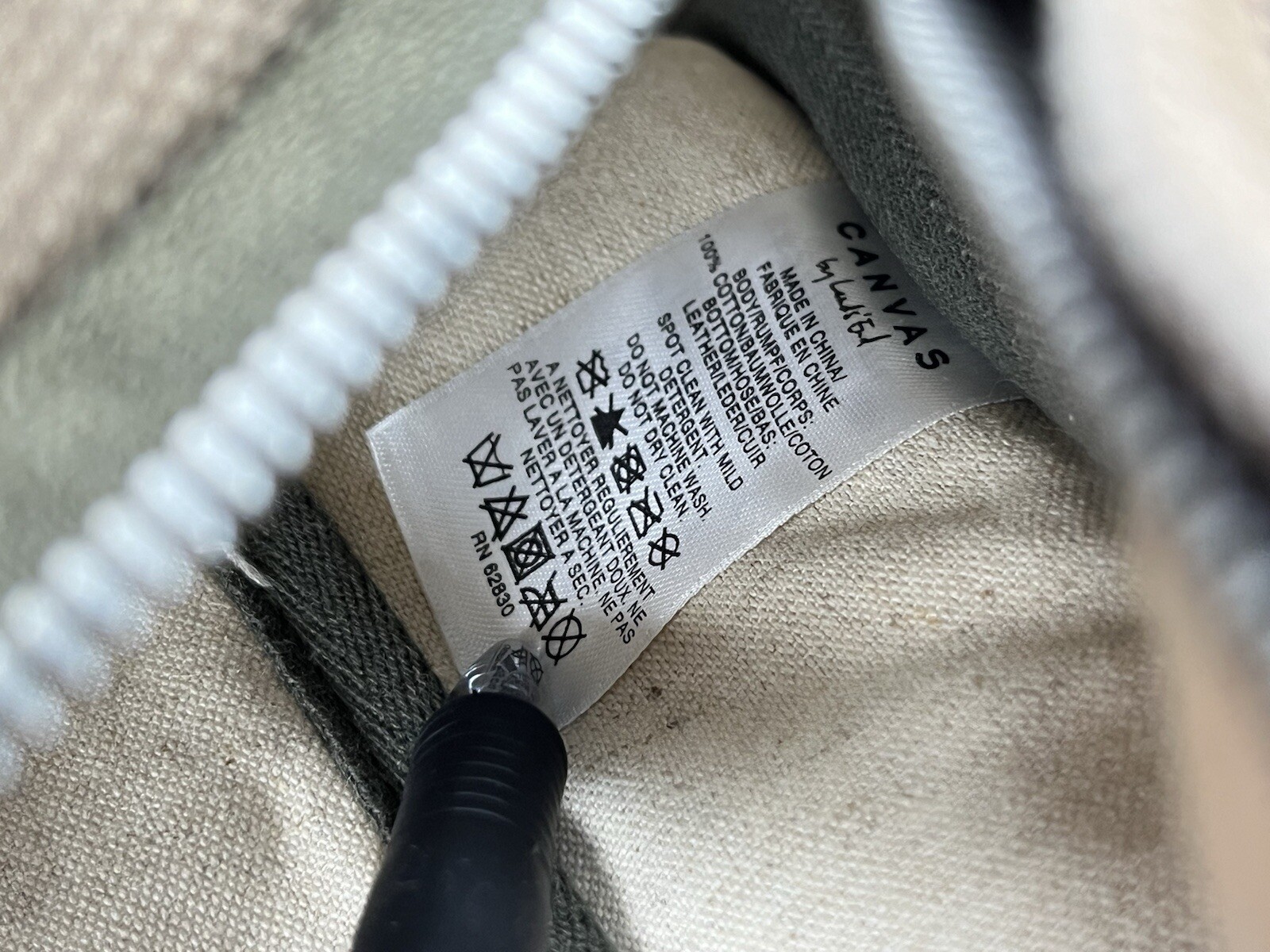 Canvas By Lands End 100% Cotton Leather Bottom 17” Backpack Brown Black RARE