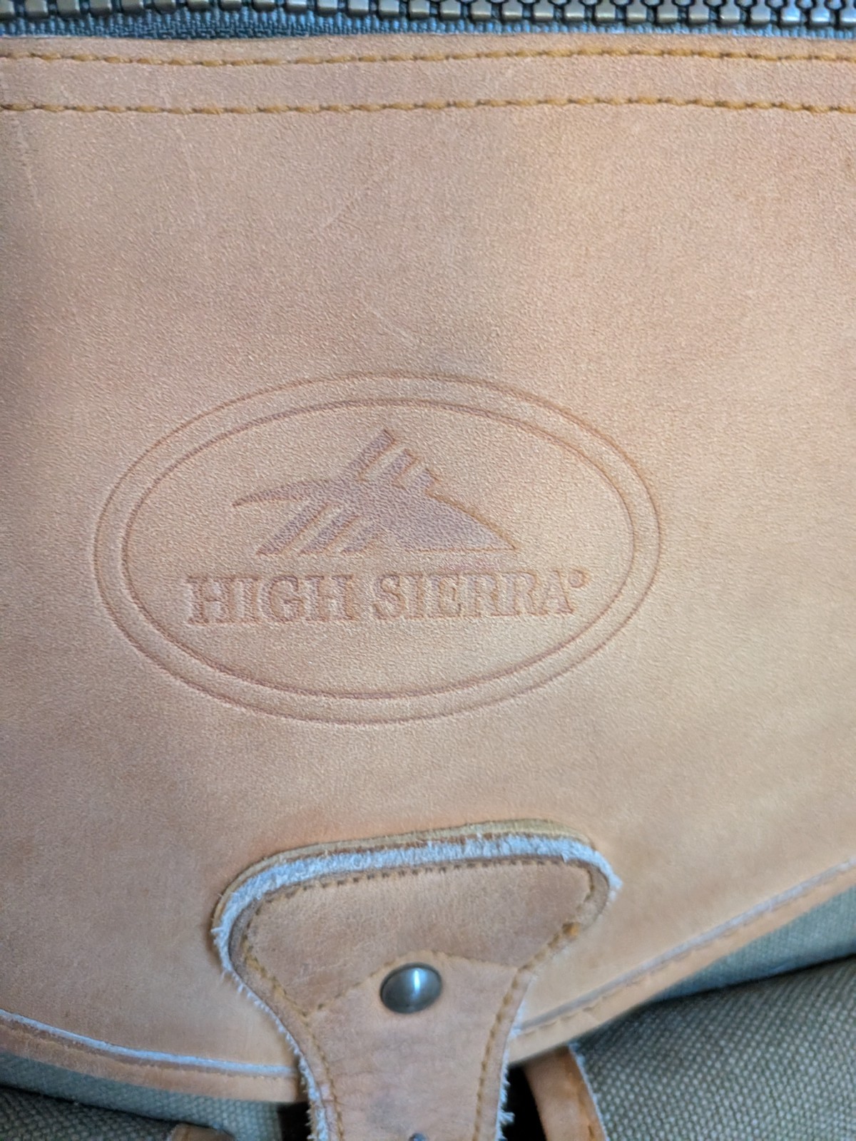 Vintage High Sierra Canvas Leather Backpack Rucksack Hiking Daypack