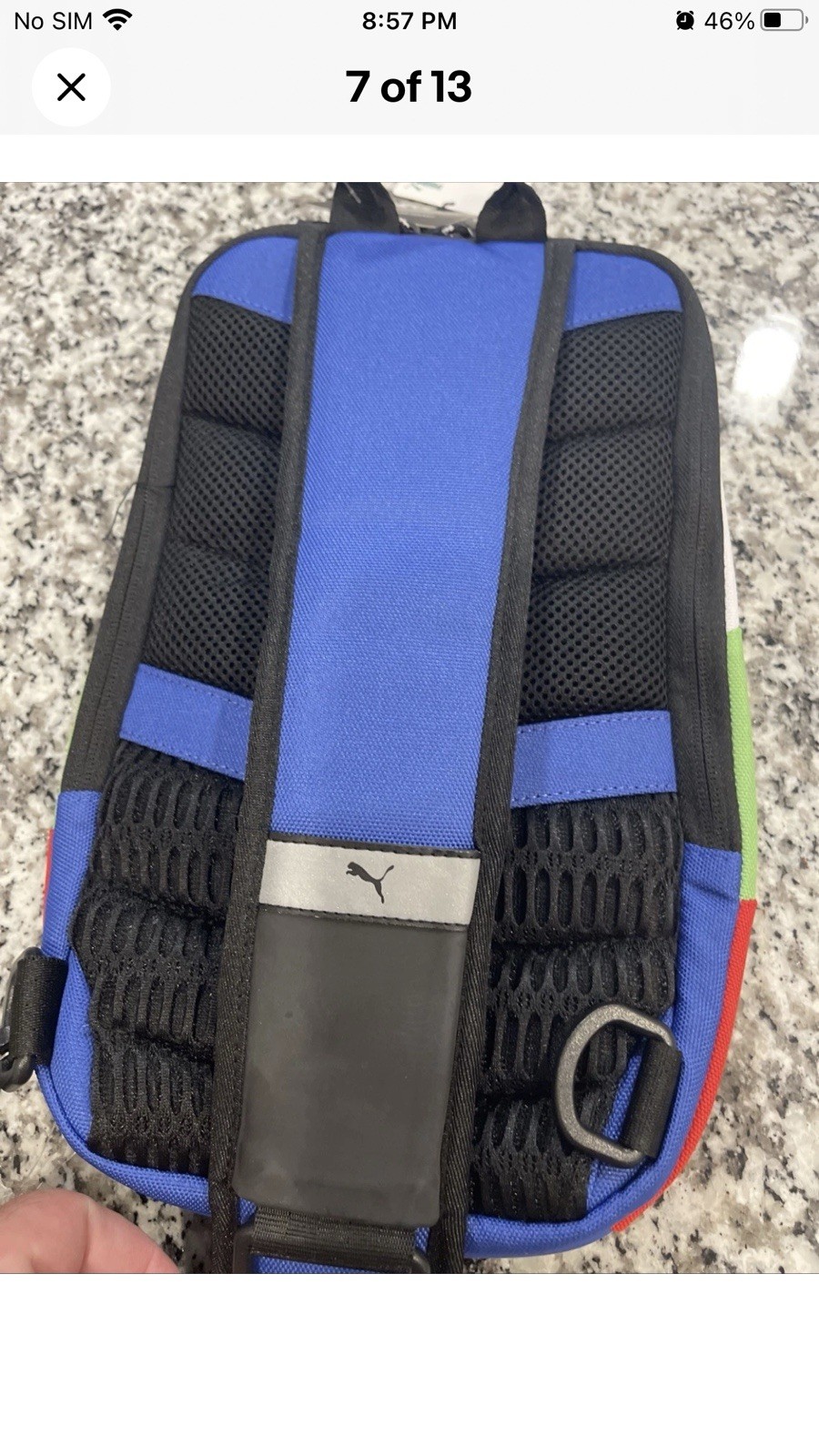 PUMA Forecast Multitude Sling Backpack Blue Multi Colored Shoulder Bag Brand New