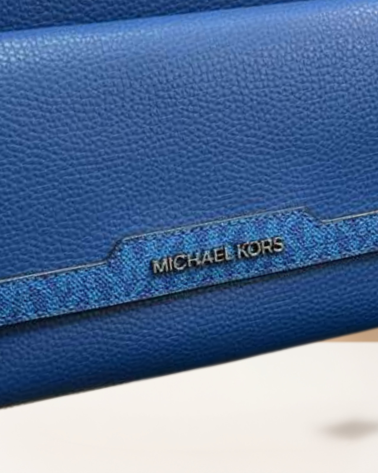 Michael Kors Cooper Medium Leather & Logo Flap Camera Crossbody Bag Galaxy Blue