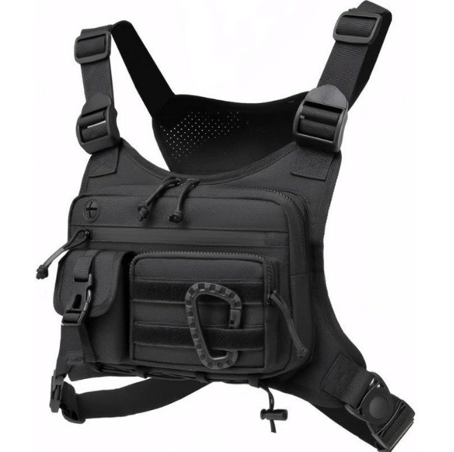 Sport Tactical Combat Chest Rig Bag Front Pouch Recon Kit Pack Protective Vest