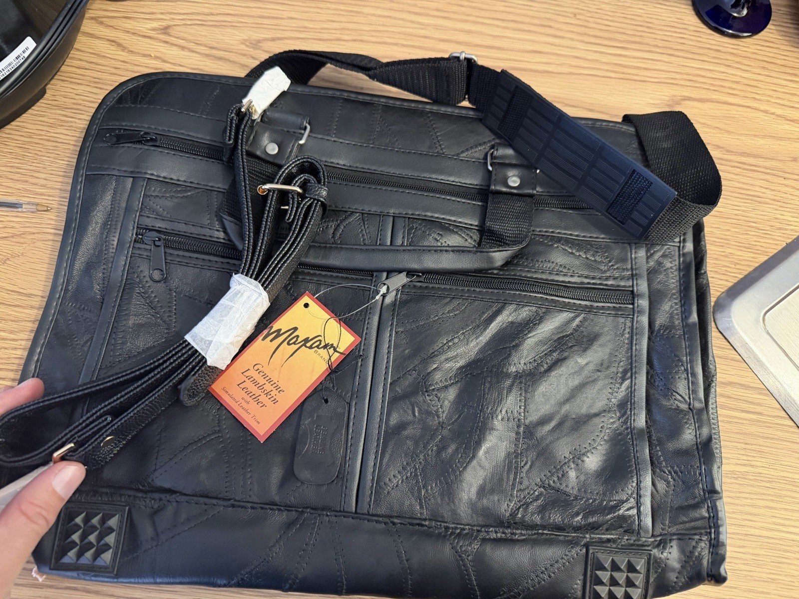 MAXAM – Genuine Lambskin Leather Briefcase 16″