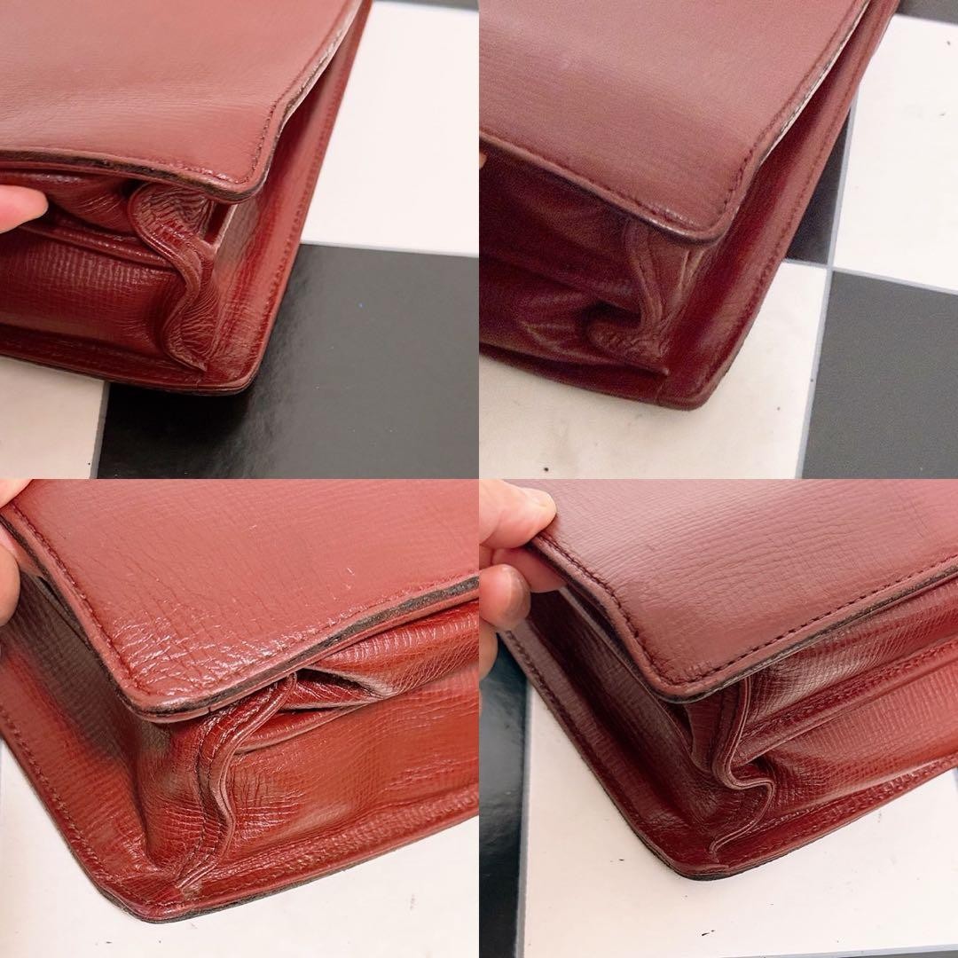 Authentic Burberrys All Leather Business Briefcase 28cm x 38cm x 9cm, Burgundy