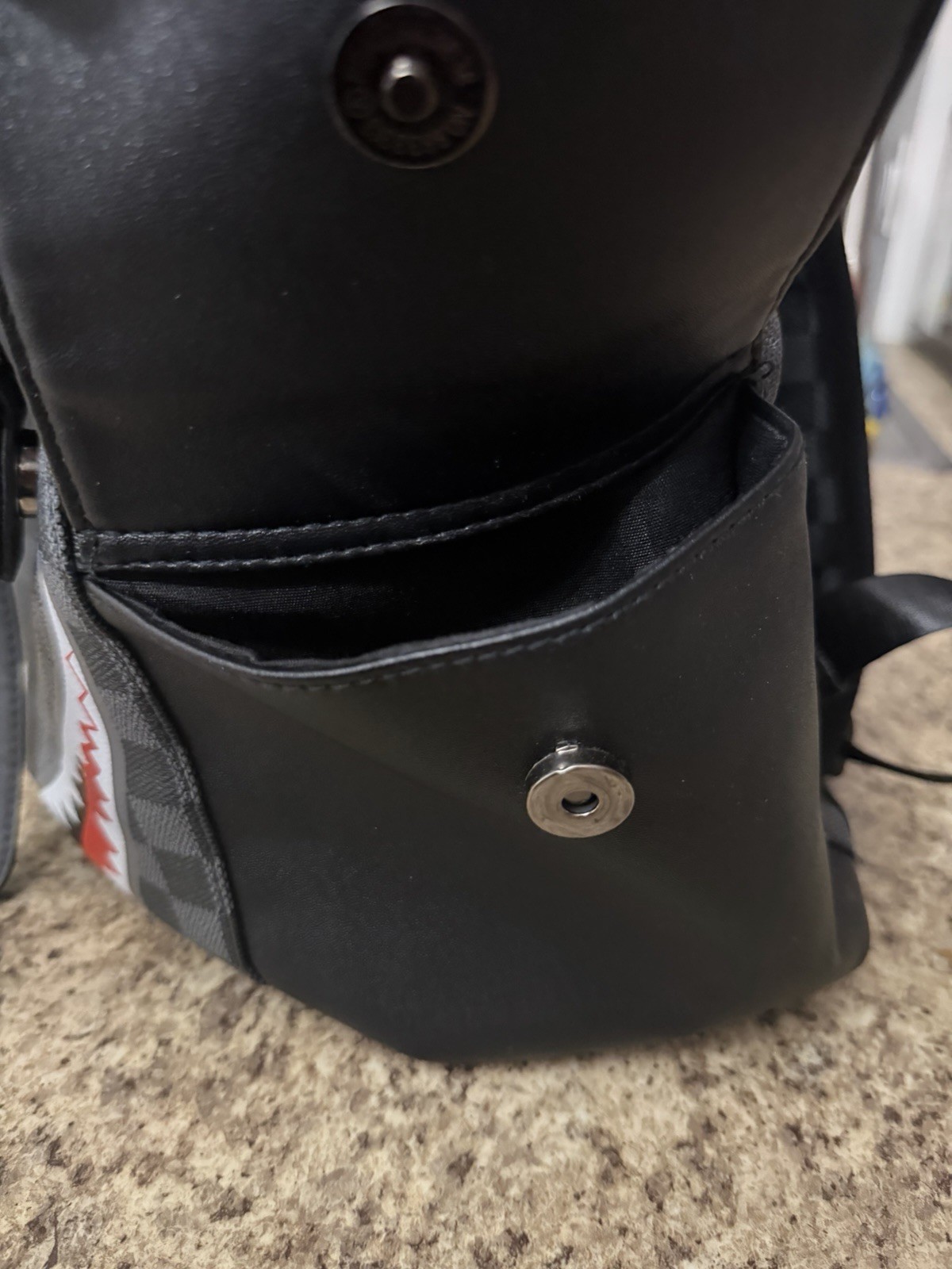 Black Leather Laptop Backpack Lightweight School Backpack Bookbag
