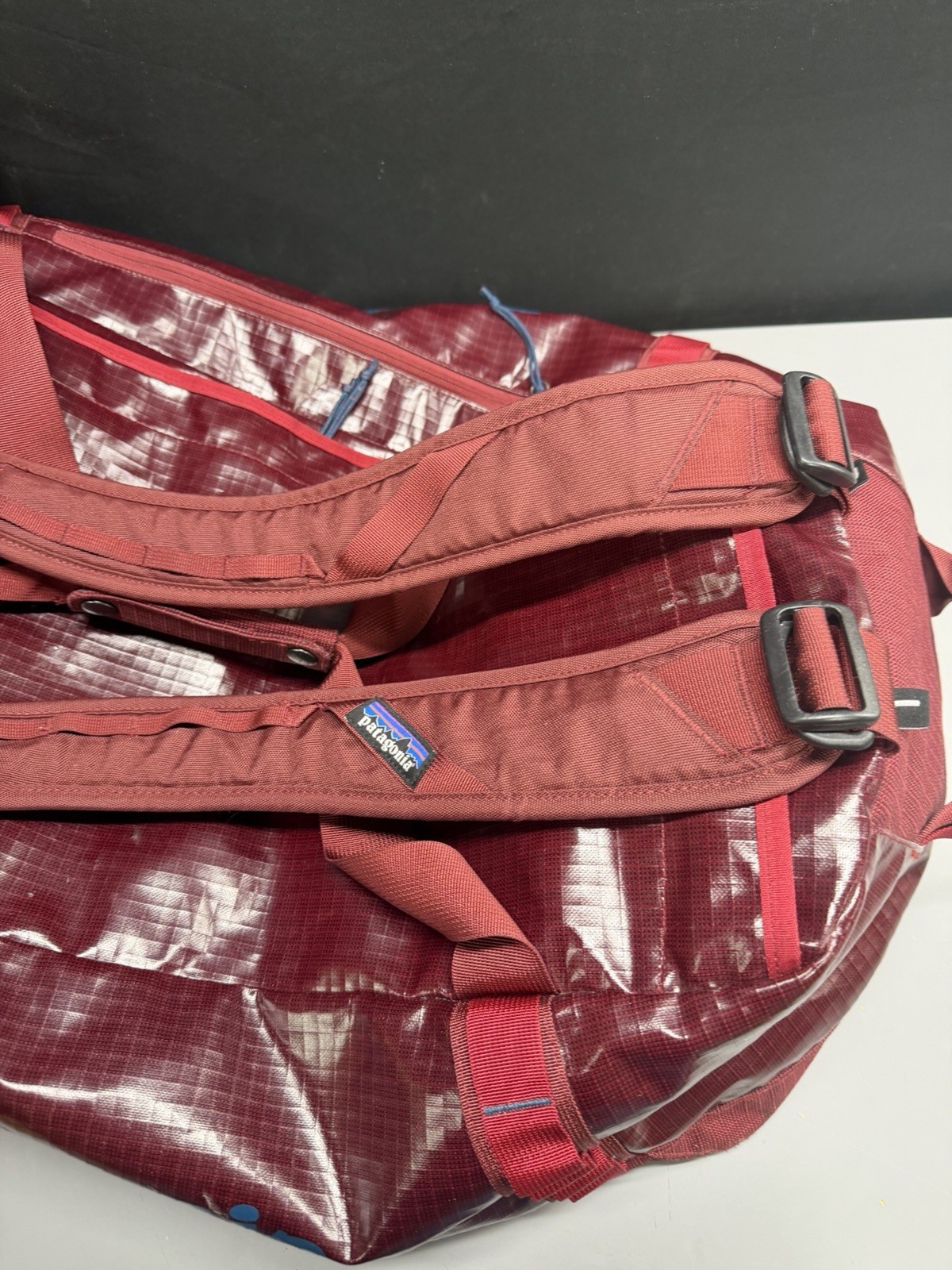 patagonia black hole 55l duffel bag Wax Red Rare Glossy Bag Used One Trip Rare