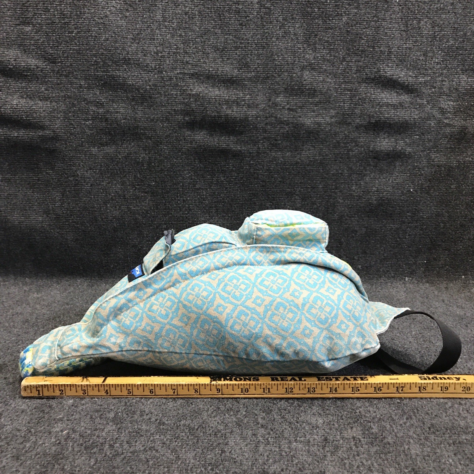 KAVU Rope Sling Pack Blue Tan Geometric Cross Body Outdoor Travel Bag Backpack