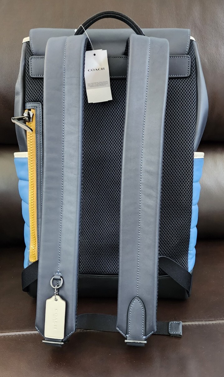 Coach Men’s Track Backpack Quilting In Colorblock w/ Coach Stamp NWT Sold Out