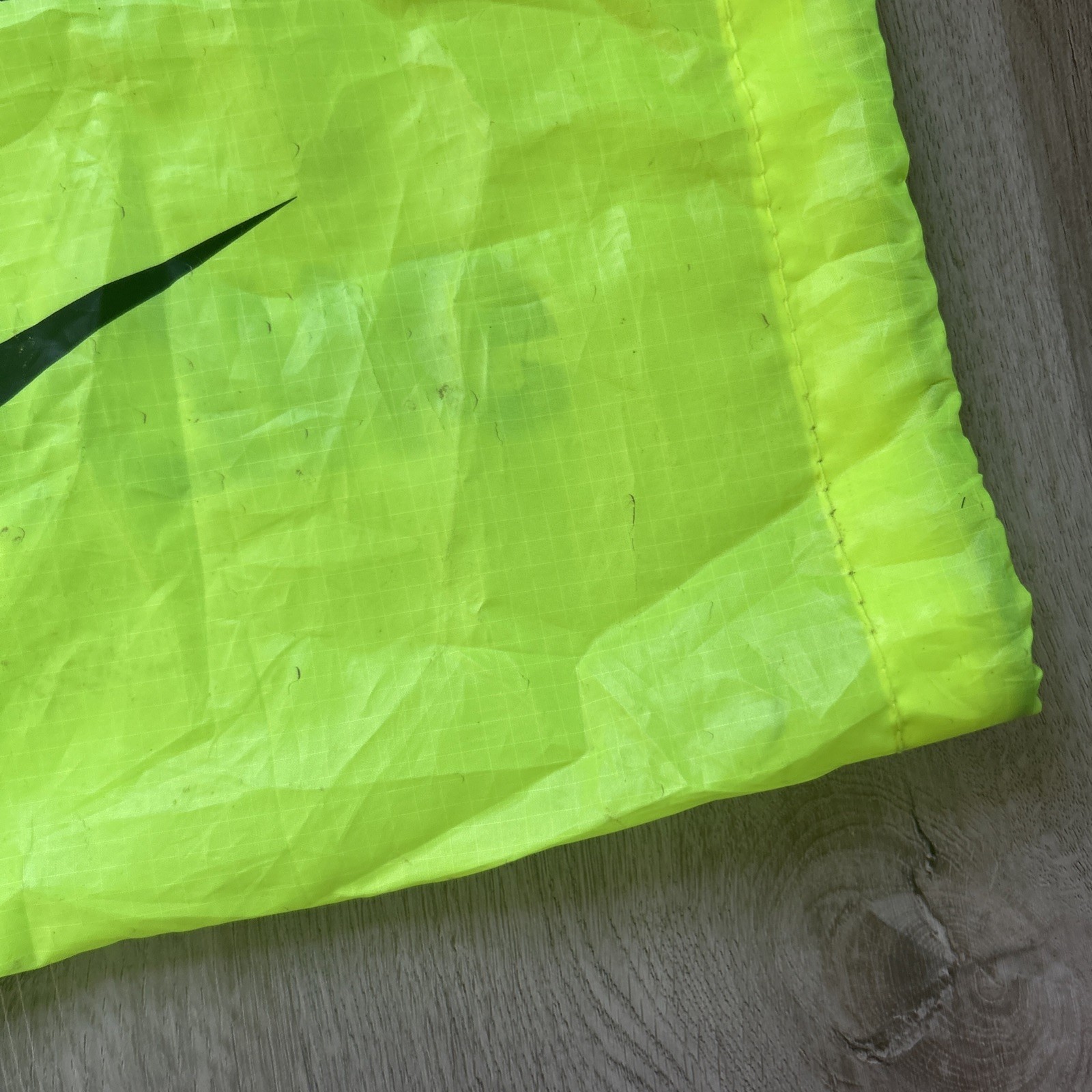 Nike Track & Field Racing Neon Yellow Gear Shoe Bag Nylon OS Swoosh Stains READ