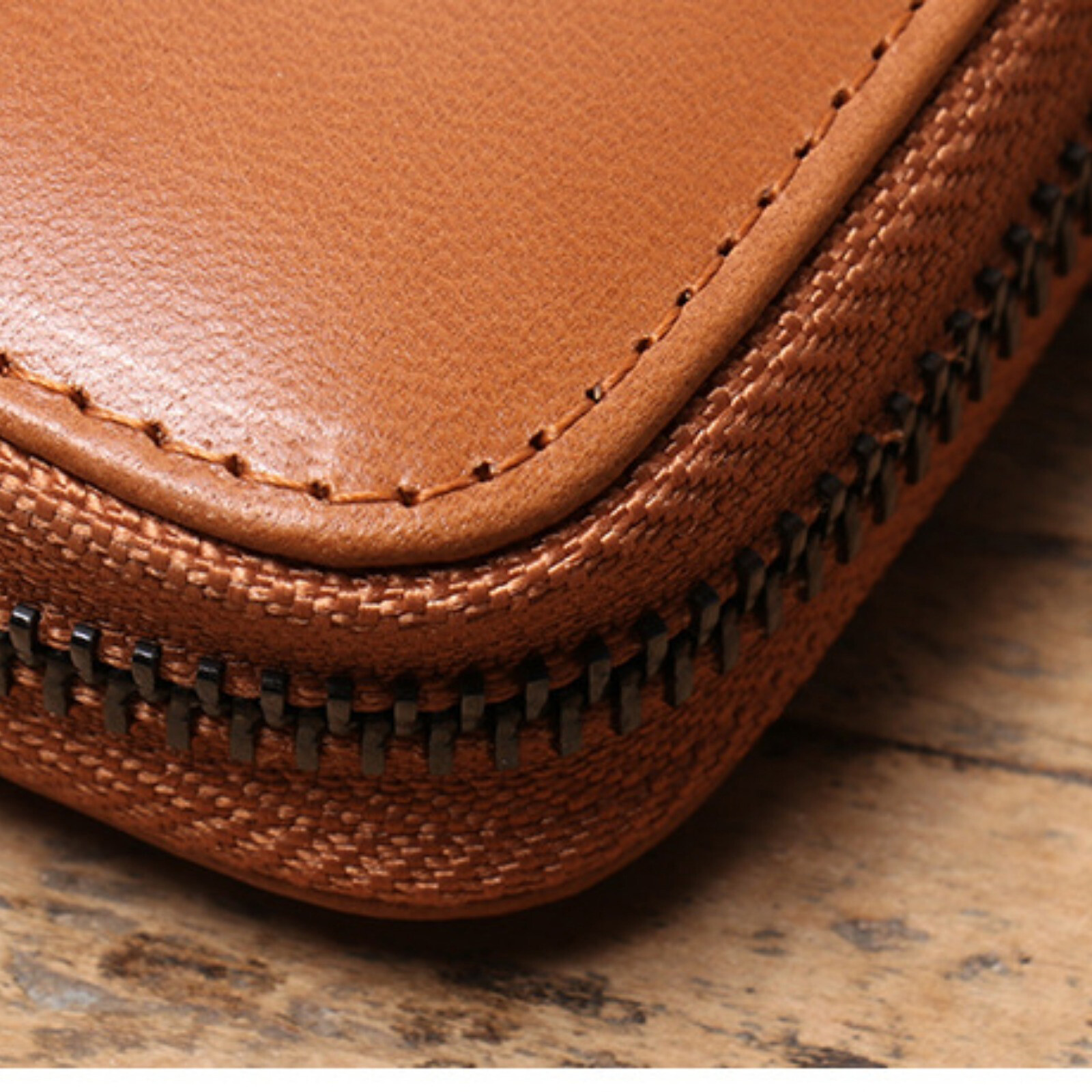 Mens Leather Zip Around Wallet RFID Blocking Long Card Holder Large Capacity