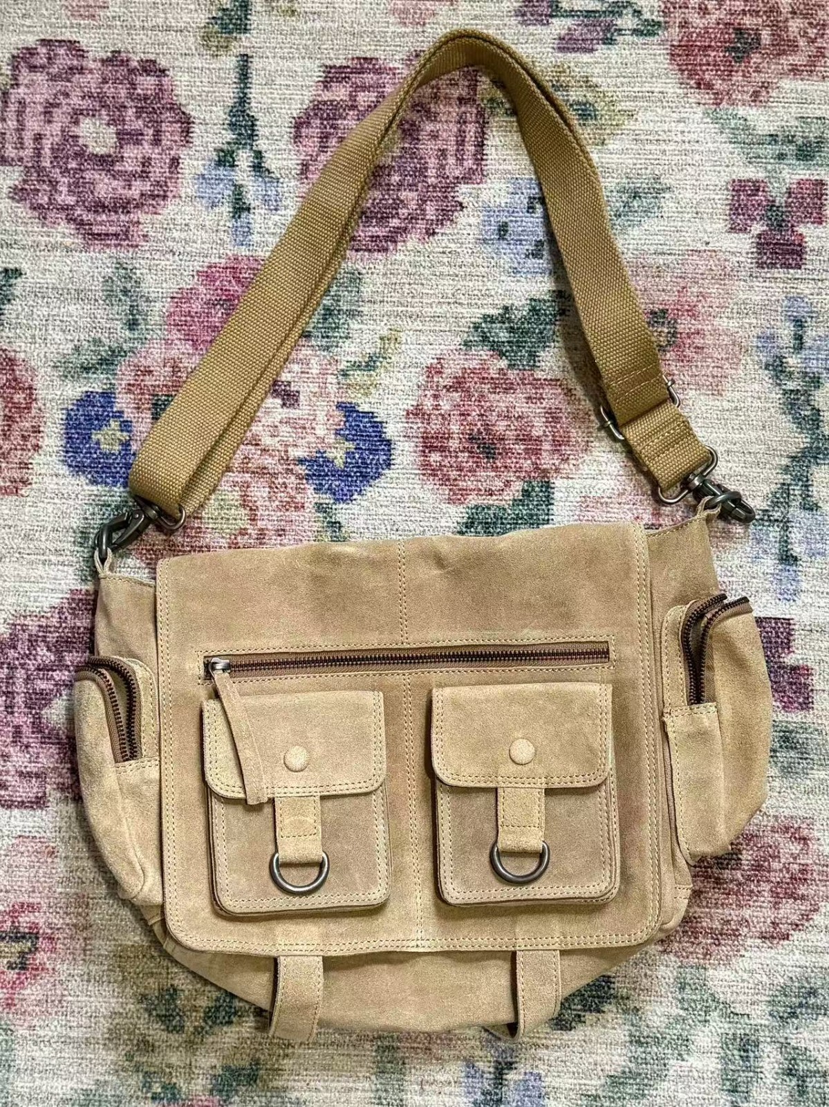 Urban Outfitters Ecote Jackson Pocket Suede Messenger Bag