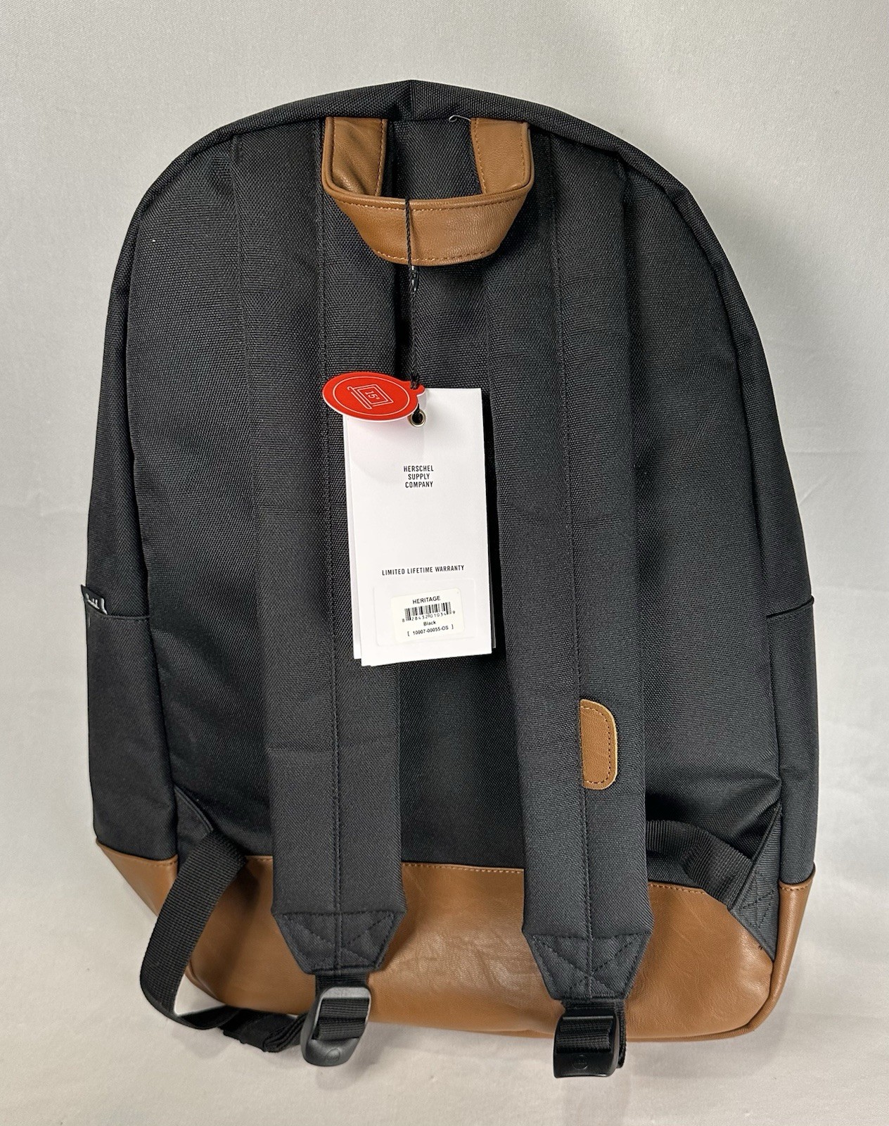 XL 30 L Herschel Heritage Backpack Black/Tan Synthetic Leather Classic