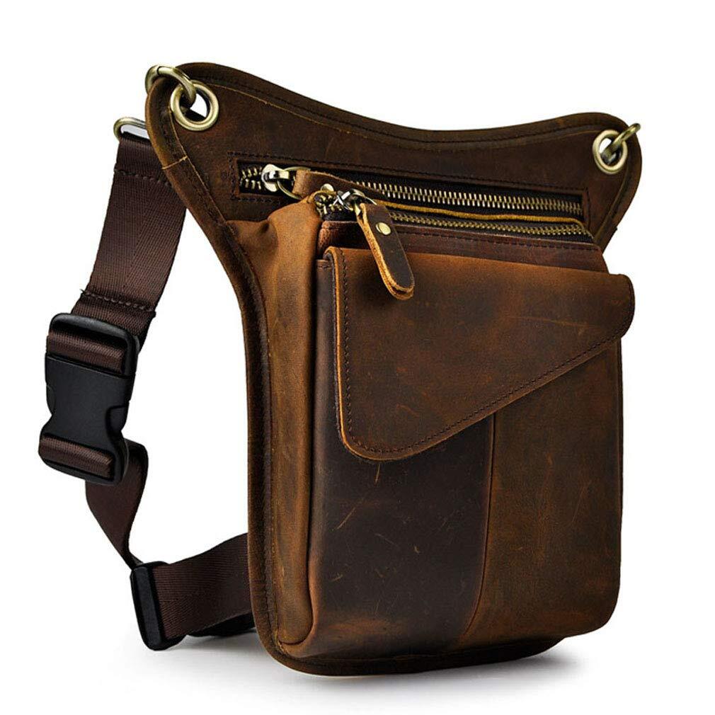 Vintage Leather Waist Pack Drop Leg Bag for Men Women Belt Fanny Pack Me…