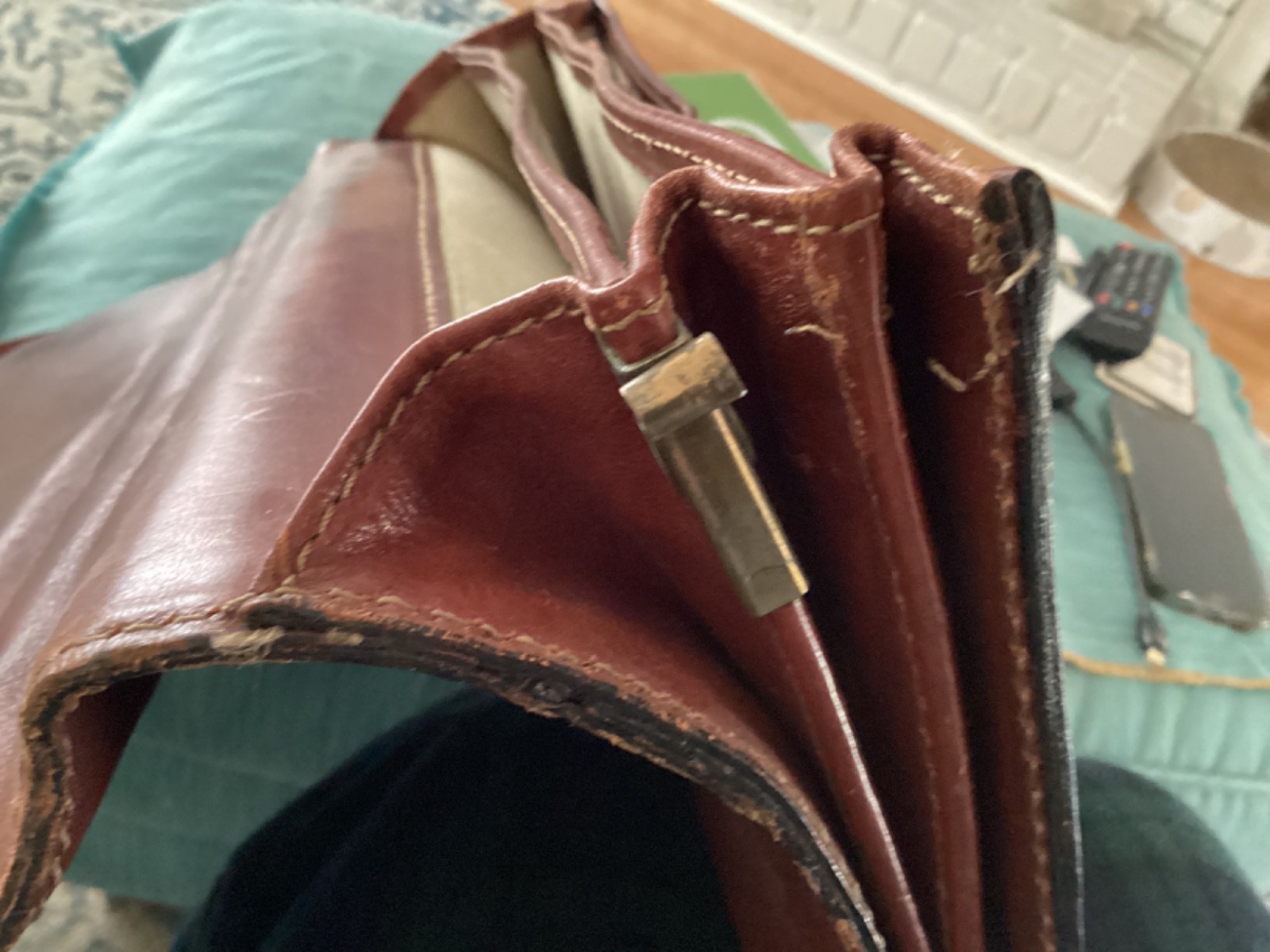 brown leather executive satchel briefcase with strap from spain