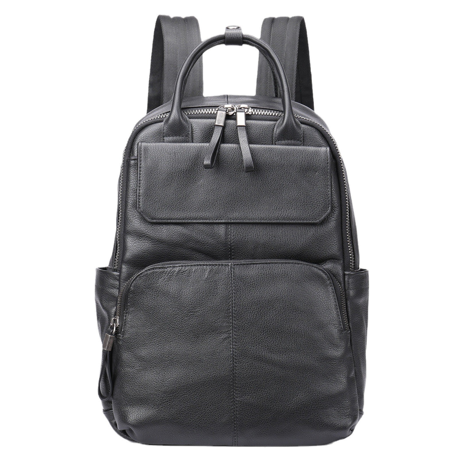 Soft Cowhide Leather Men’s Business Backpack Outdoor Travel Bag 26x12x37cm
