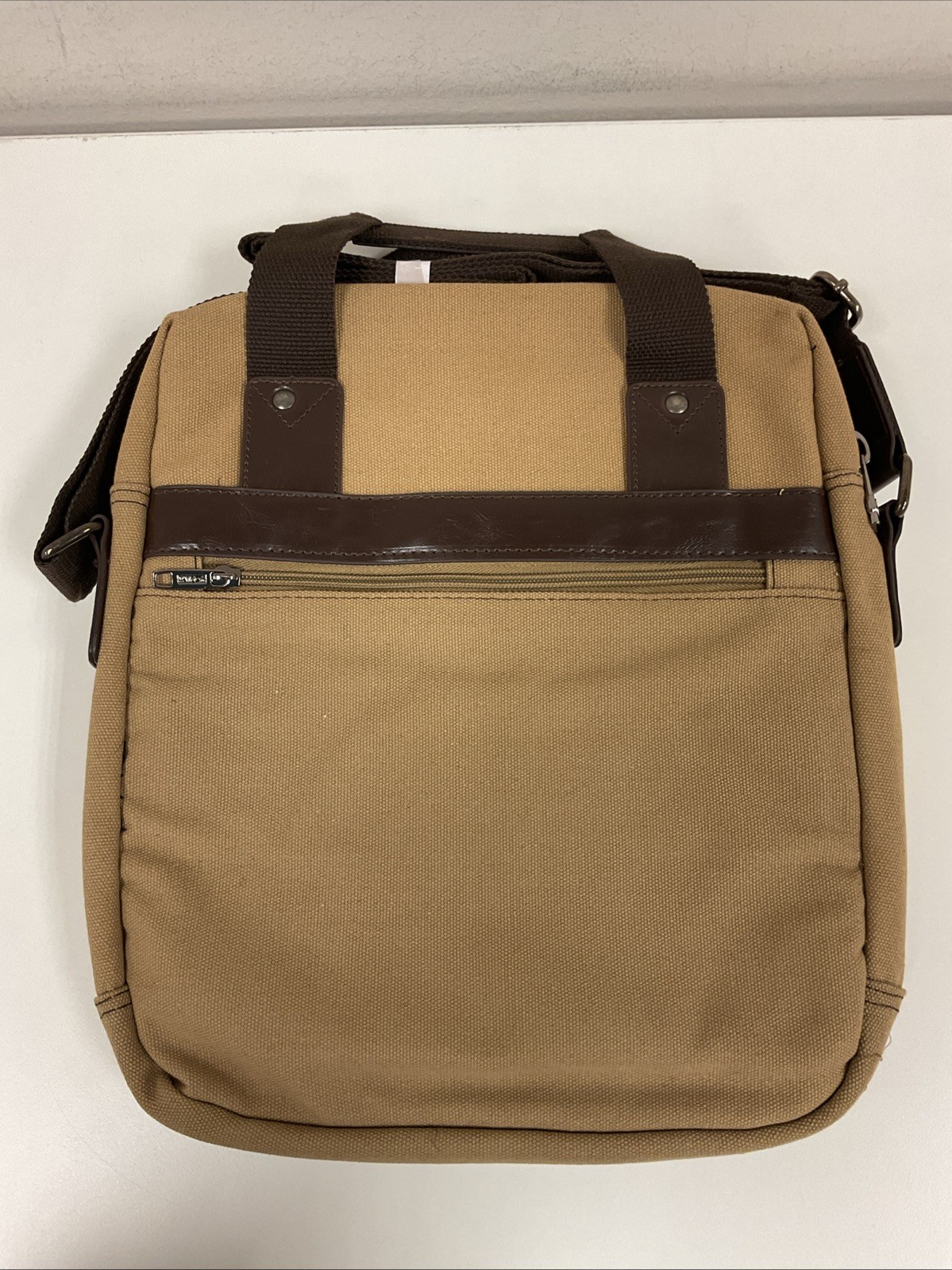 West Pony 15” Canvas Laptop Messenger – Tan