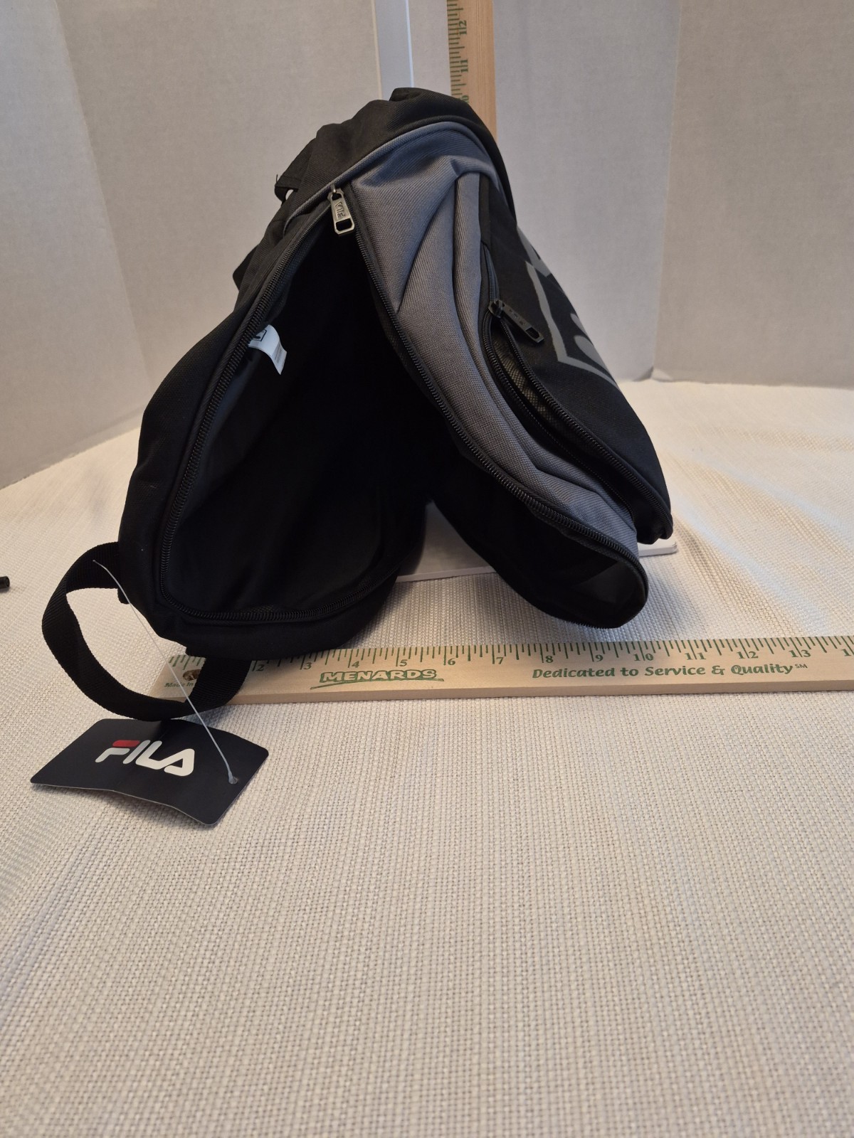 NEW Fila Backpack Mini/Small 1 compartment Black Gray Fila Logo Design Unisex