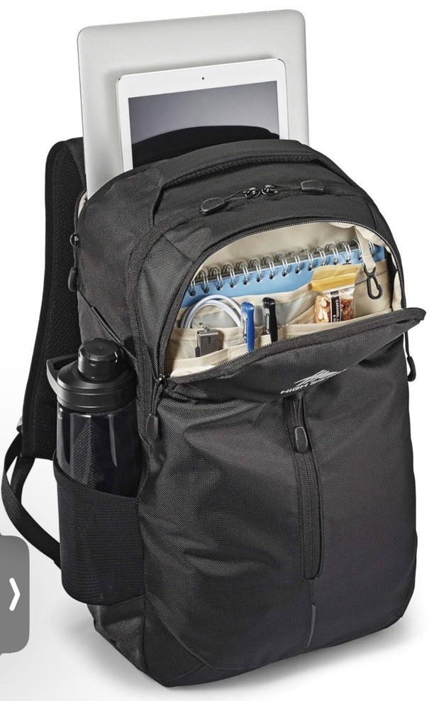 High Sierra Pro Backpack with Laptop Pocket + 17” Laptops, 27L, Black