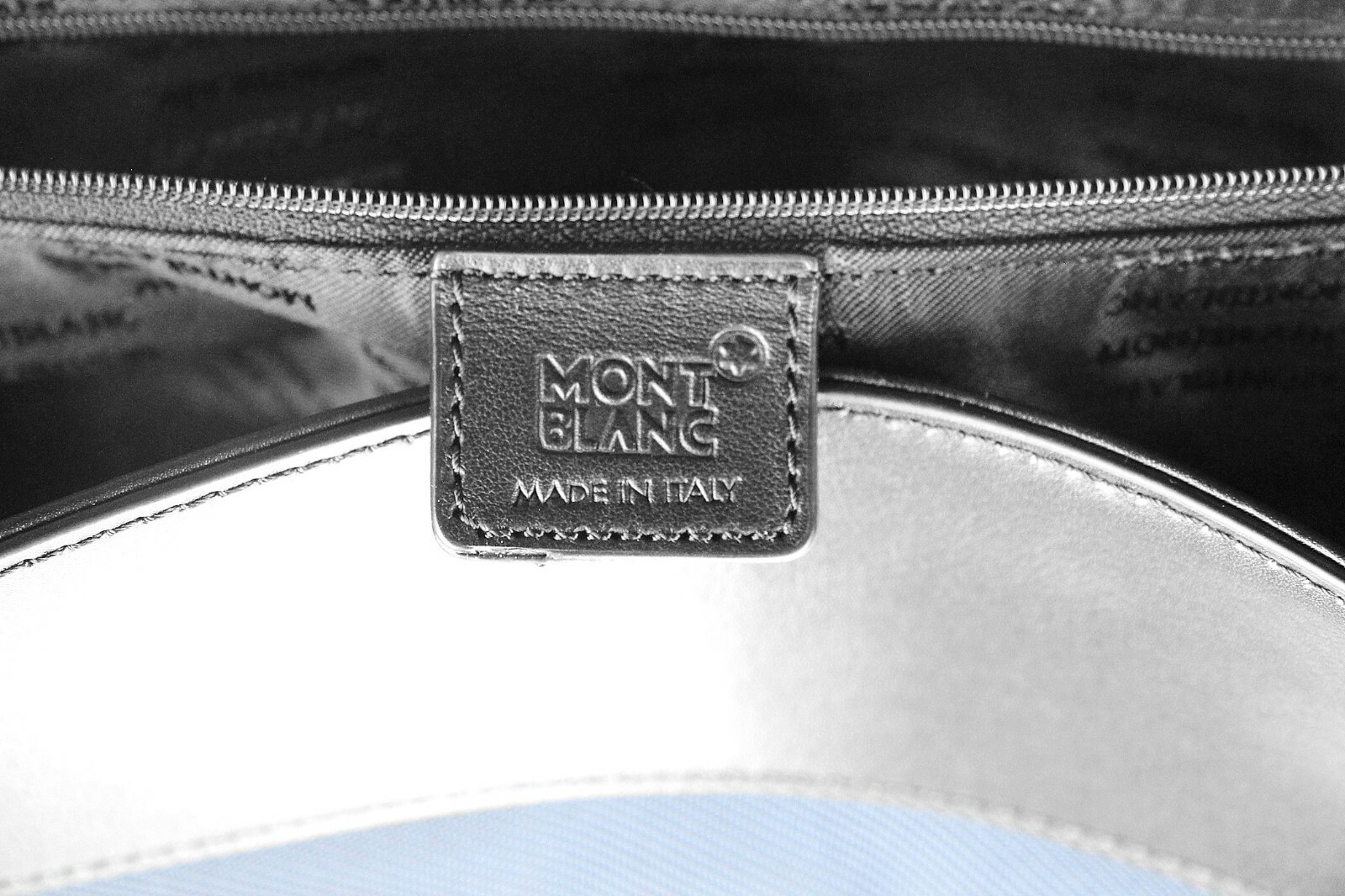 MONTBLANC NIGHTFLIGHT MESSENGER SHOULDER BAG BLUE BLACK LEATHER & CANVAS 116783