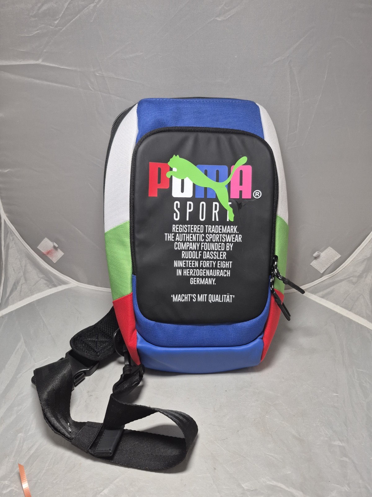 💥 PUMA Forecast Multitude Sling Backpack Blue Multi Shoulder Bag New