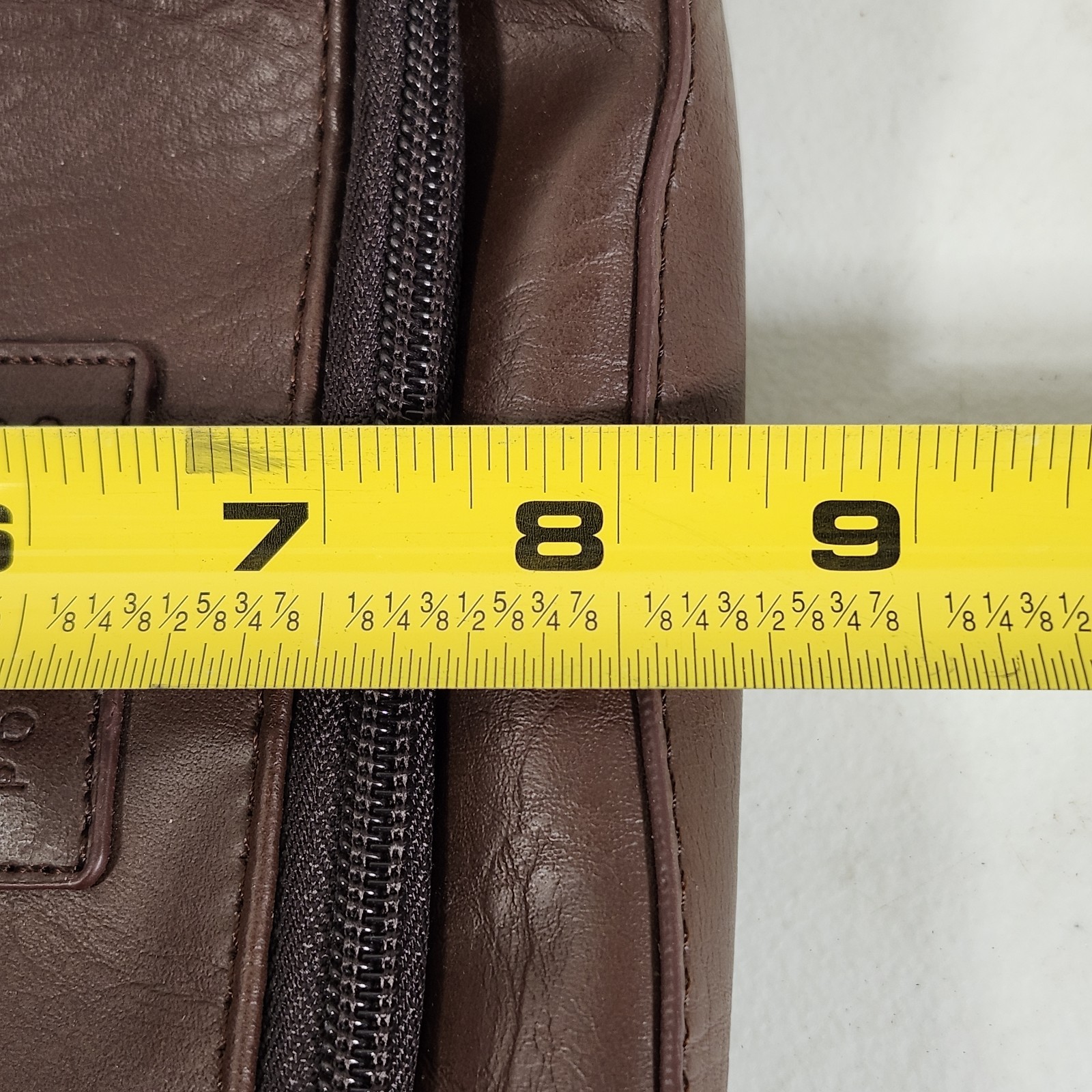 Perry Ellis Portfolio Toiletry Bag Brown Faux Leather 10″x7″
