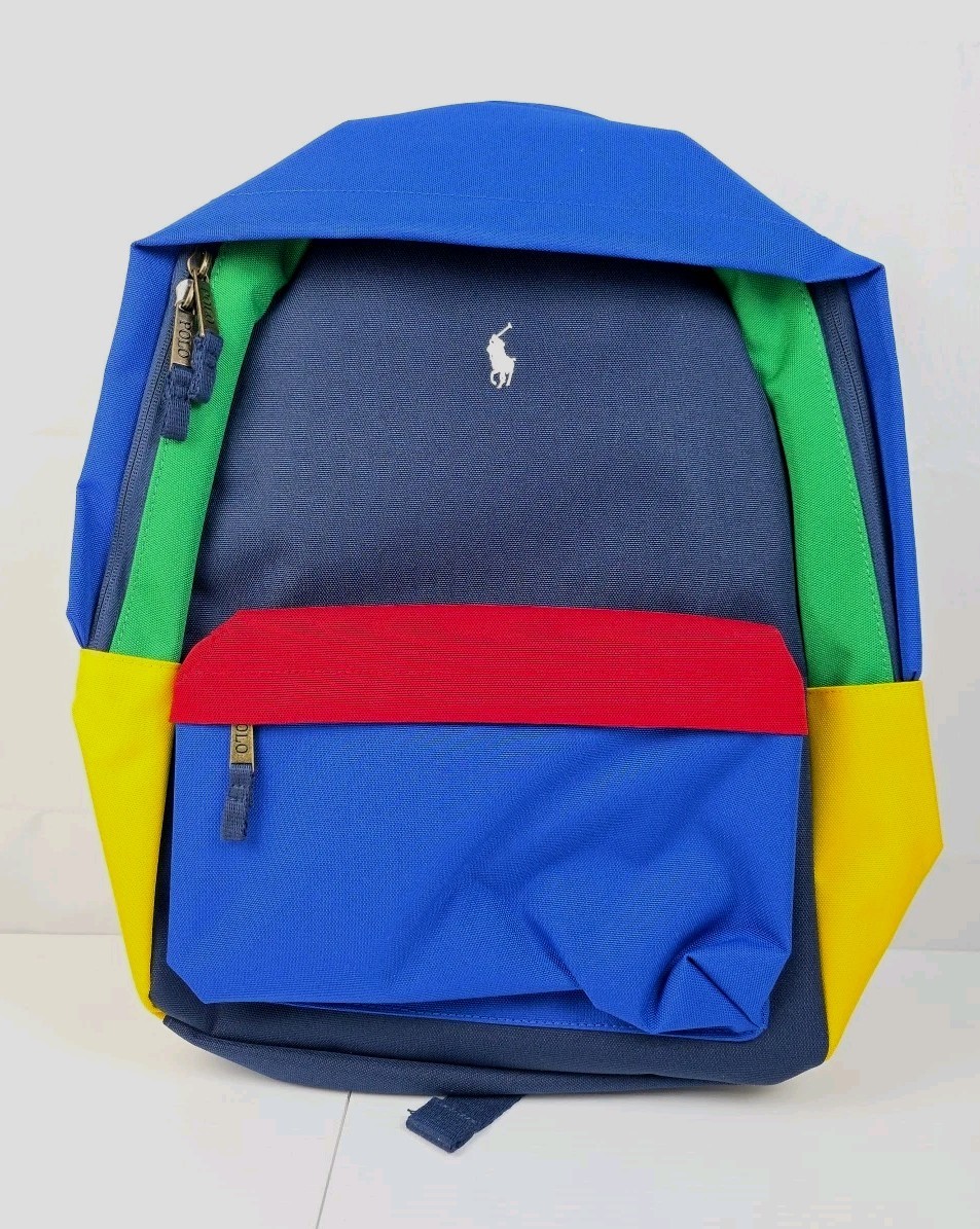 Polo Ralph Lauren Colorblock Multi-Color Backpack Bag 9AR151-E69 NEW