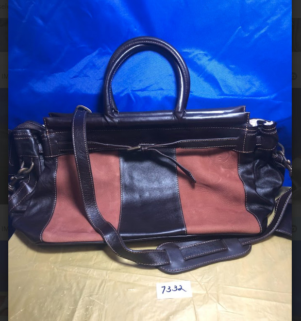 the j peterman company Brown W/Dark Brown Leather Duffle
