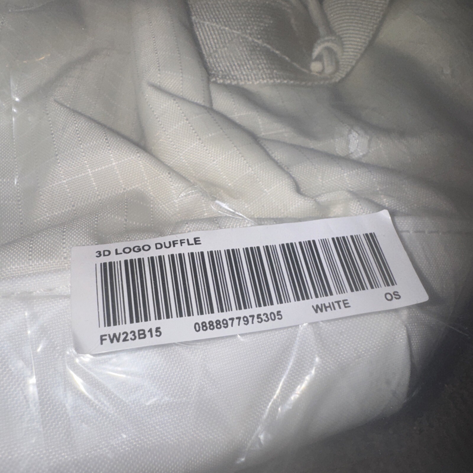 Supreme 3D Logo Duffle Bag White FW23 2023. (100% Authentic)
