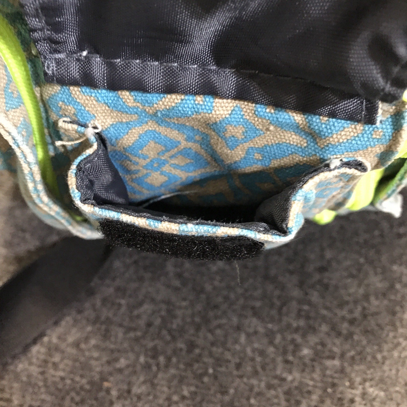 KAVU Rope Sling Pack Blue Tan Geometric Cross Body Outdoor Travel Bag Backpack
