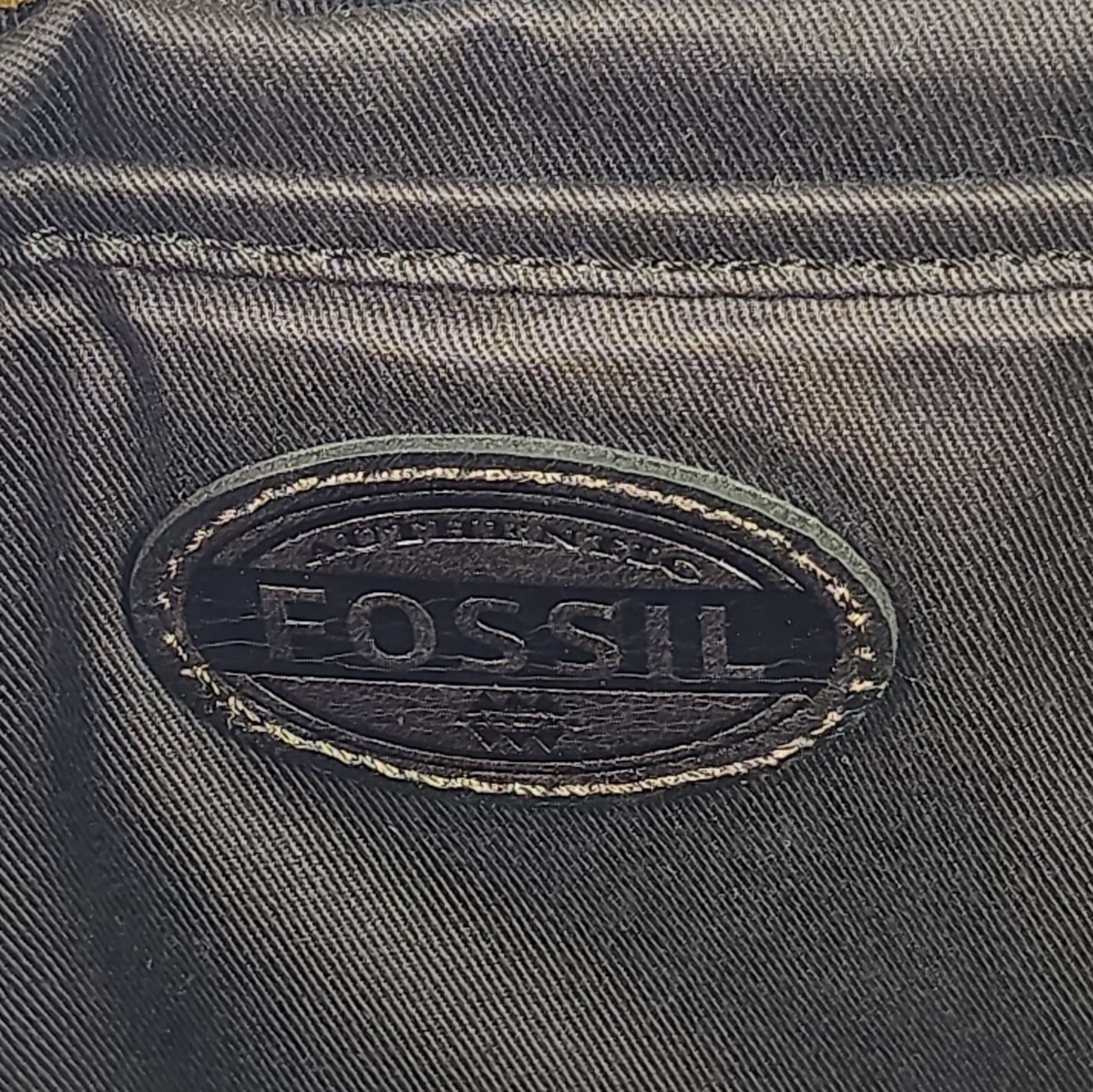 FOSSIL Tan Brown Messenger Bag Buckle Zip Snap Adjustable Strap Pockets *STAINS*