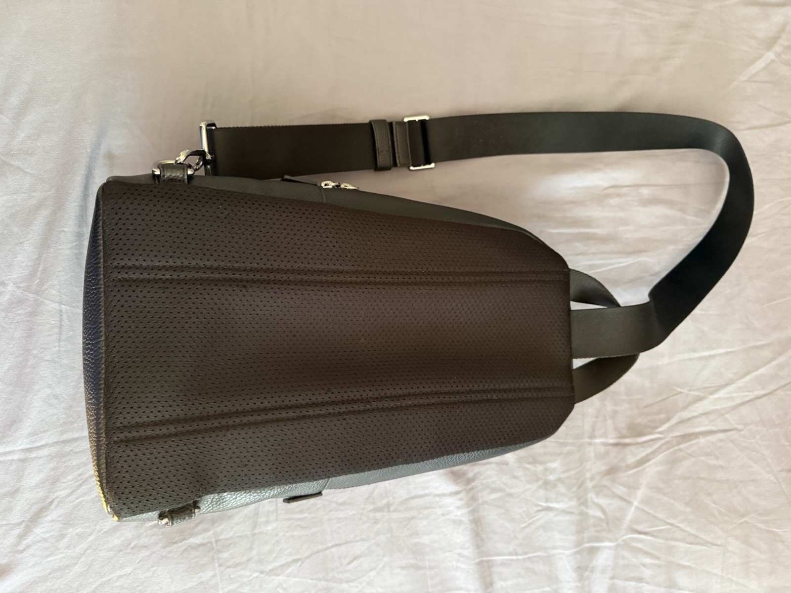 Michael Kors Black Sling Backpack Zip Closure Adjustable Strap Lined Pockets
