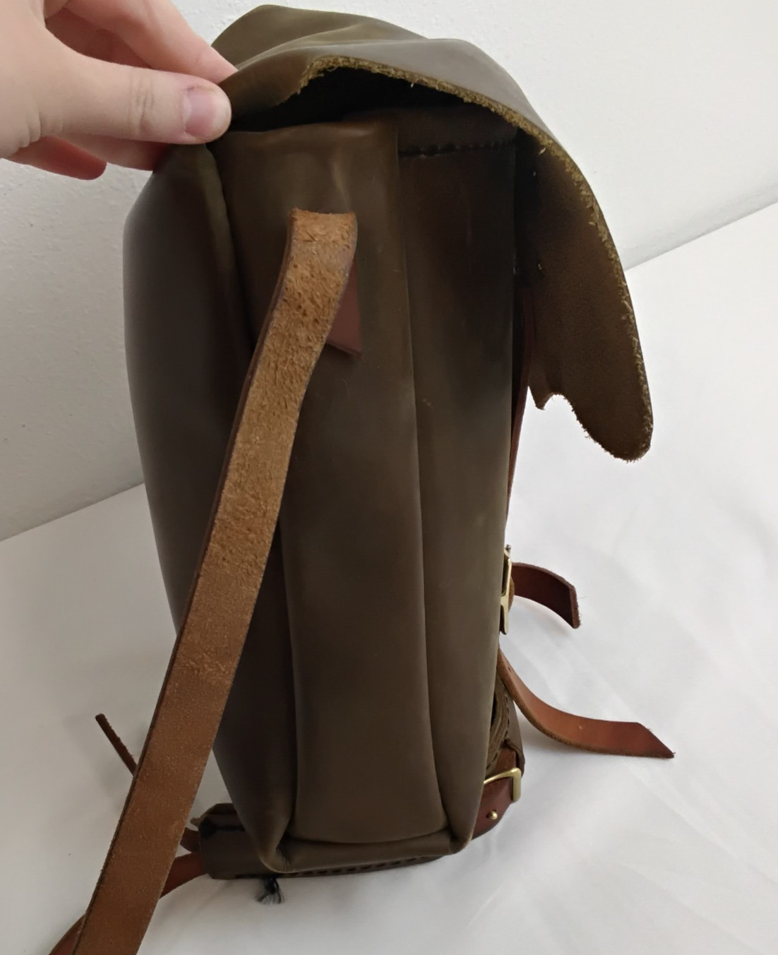 Goertzen Adventure Equipment Leather Field Bag Brown Montana Handmade #J5743