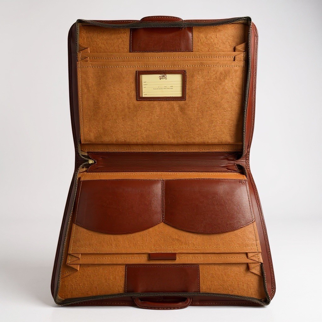 Vintage Leather SCHLESINGER Doctor Attorney Briefcase Attache Bags Mens Tuerkes