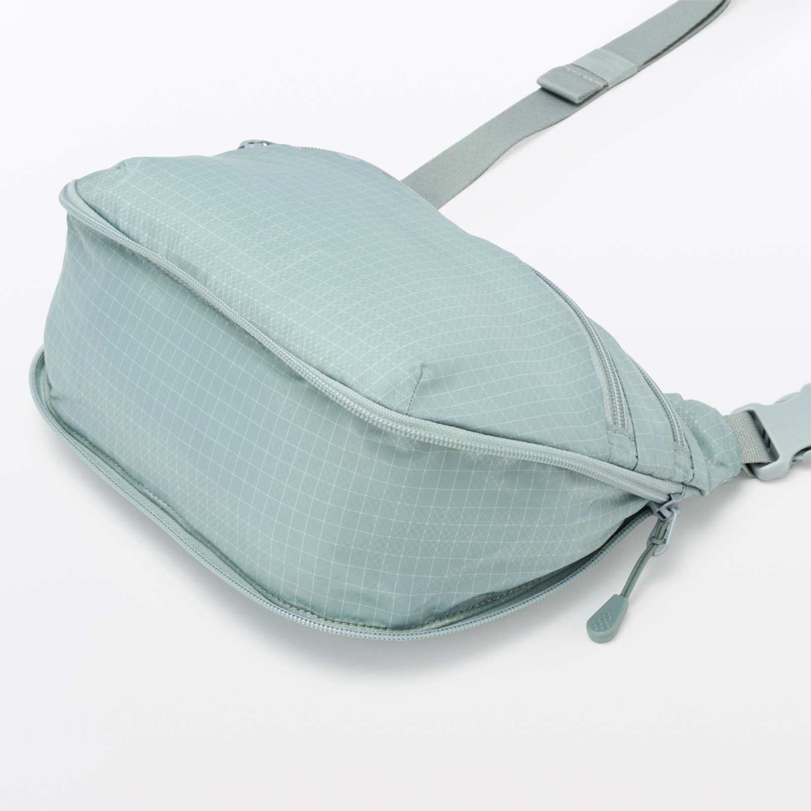 MUJI Water-Repellent Ripstop Mini Shoulder Sling Crossbody Bag Light Green NWT