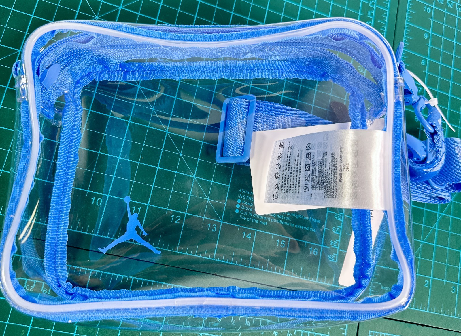 Jordan Stadium Clear Crossbody Bag UNC University Blue Nike Jumpman Strap NWT