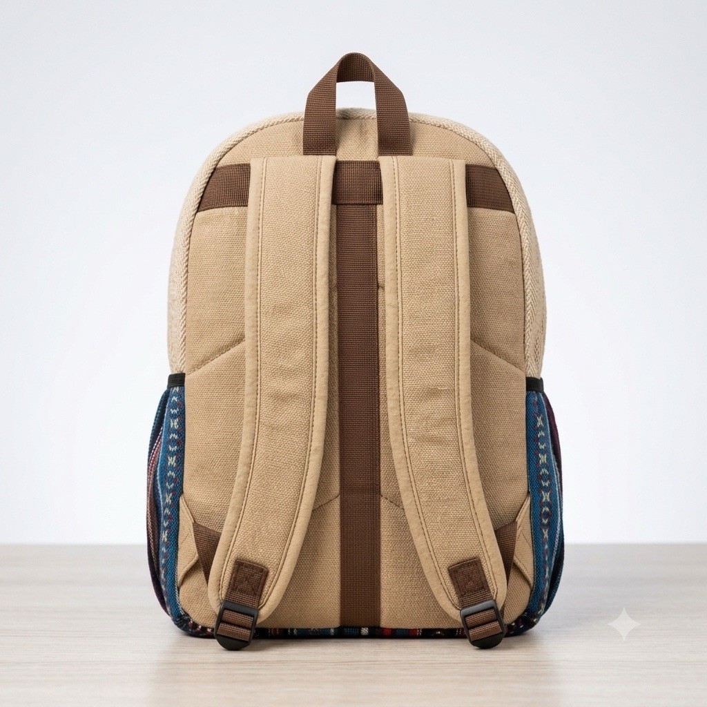 Himalaya Men’s Blue Multicolor Striped Backpack Zip Adjustable Strap