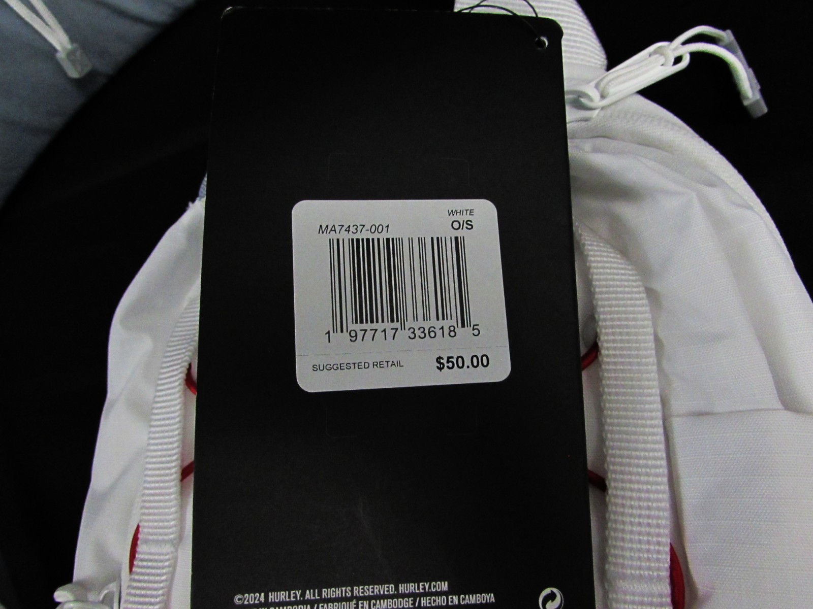 Hurley TECH Terrain Sling Bag Water Bottle Pocket Adjustable Shoulder Strap NEW.
