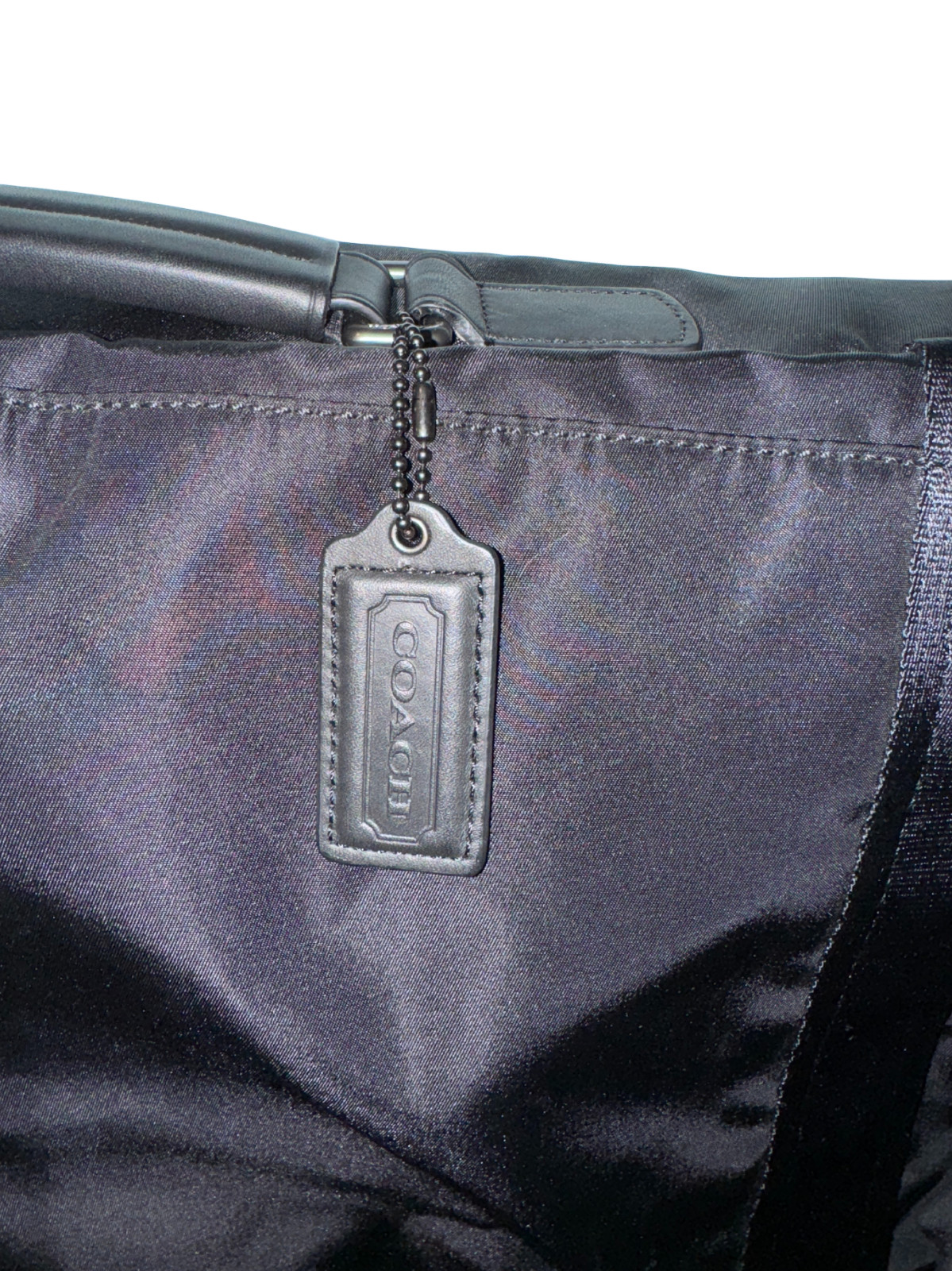 Coach Varick F93316 Nylon Messenger Garment Bag Black Leather Trim Travel Rare