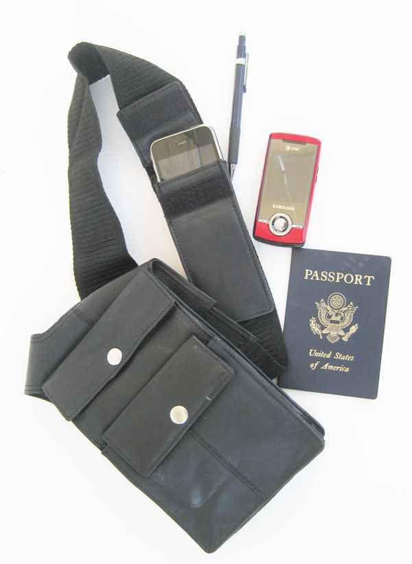 Black Men’s Leather Shoulder Gun Holster Bag Hidden Tactical Pouch USA Seller