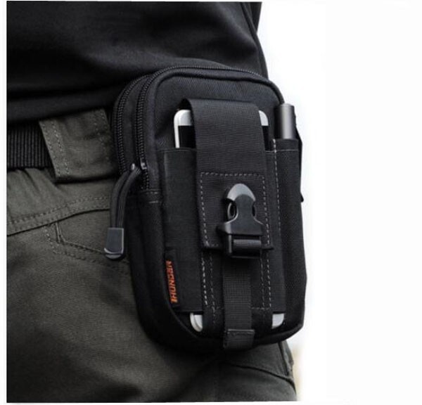 PreAsion Black Tactical Travel Hiking Bag Unisex Oxford