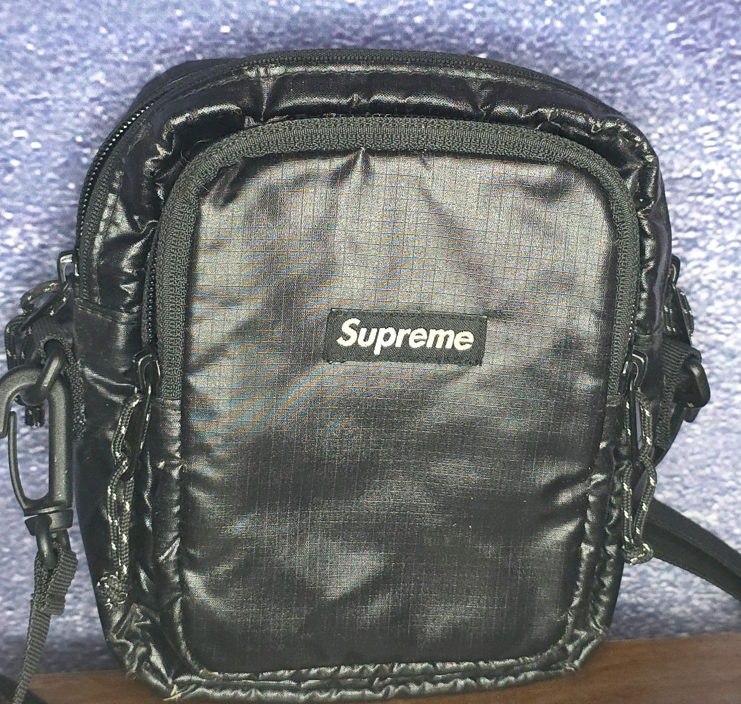 Supreme Nylon Men’s Crossbody Bag Black Adjustable Strap Cordura fabric FW17