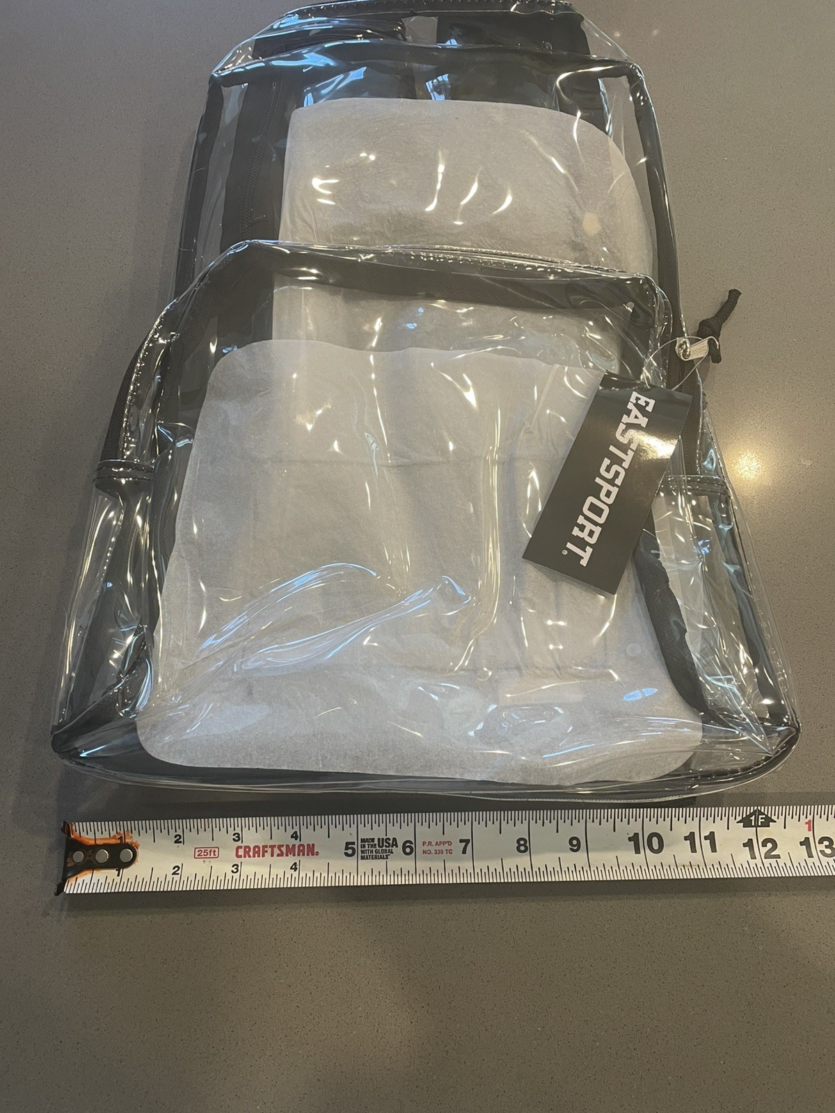 Eastsport Clear PVC Backpack with Front Pocket – Security/School/Events
