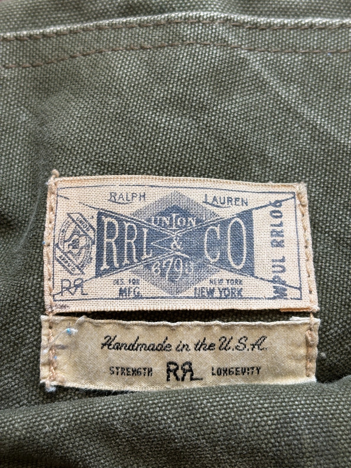 Vintage RRL Ralph Lauren Double RL Canvas Large Military Travel Tote Bag GRAIL