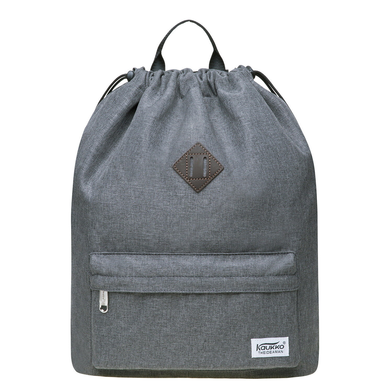 KAUKKO Water-proof Solid Color Nylon Drawstring Backpack Swimming Gym Sports Bag